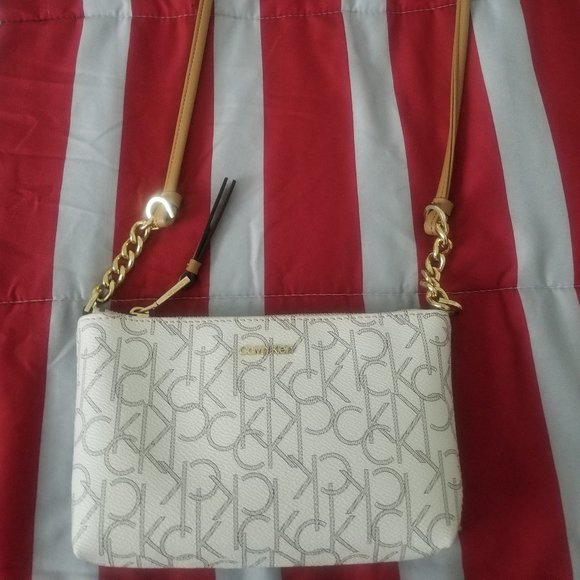 Calvin Klein Handbags - Calvin Klein Monogram Top Zip Chain Crossbody